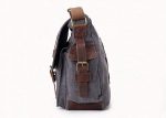 Sechunk Vintage Military Leather Canvas Laptop Bag Messenger Bags Medium - Image 3